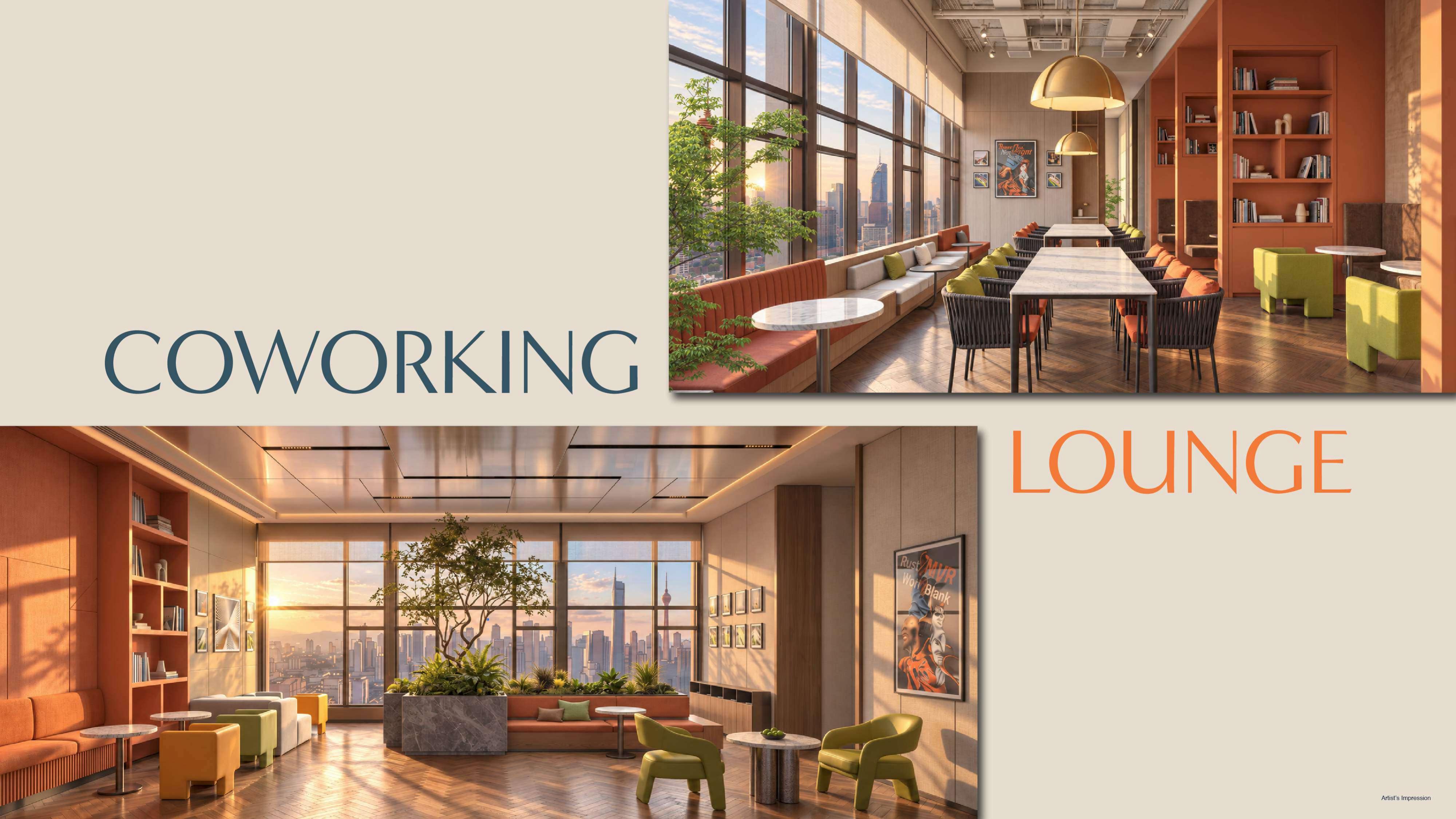 Coworking lounge with city views, MABA Suitez