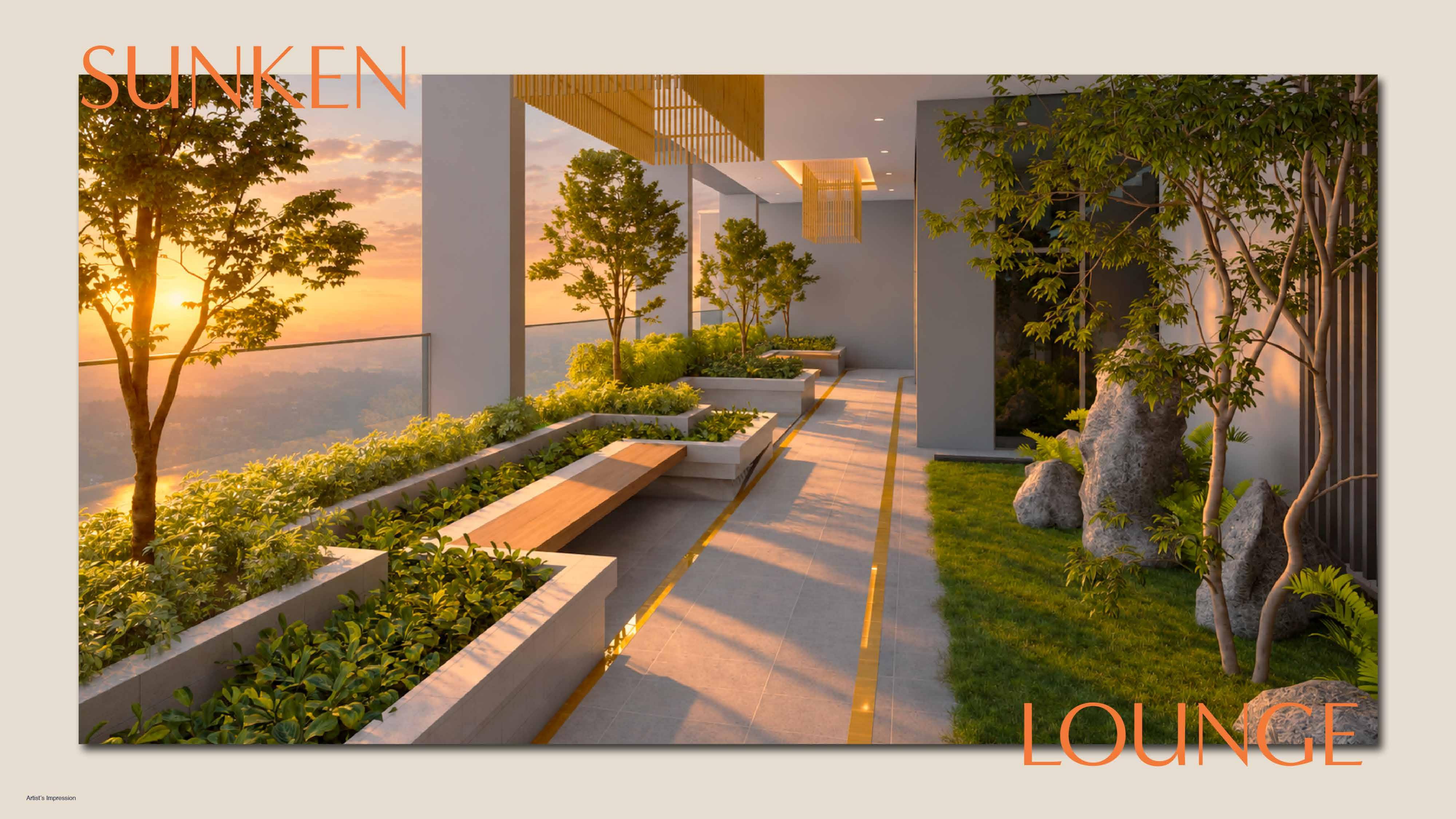 Sunken lounge garden deck, MABA Suitez